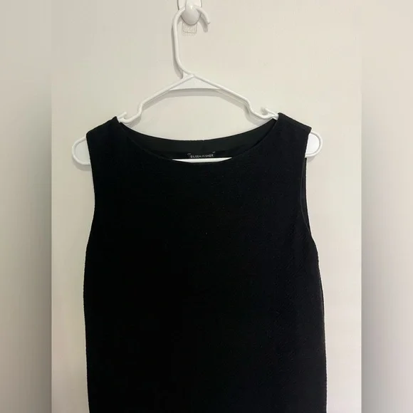 Eileen Fisher Tank Dress Black Minimalist Basic Sleeveless Sz SP - Picture 4 of 8